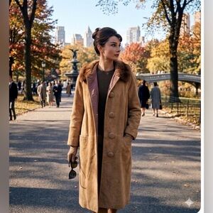 Suede & Mink frock Coat 🧥 excellent condition Sz XS